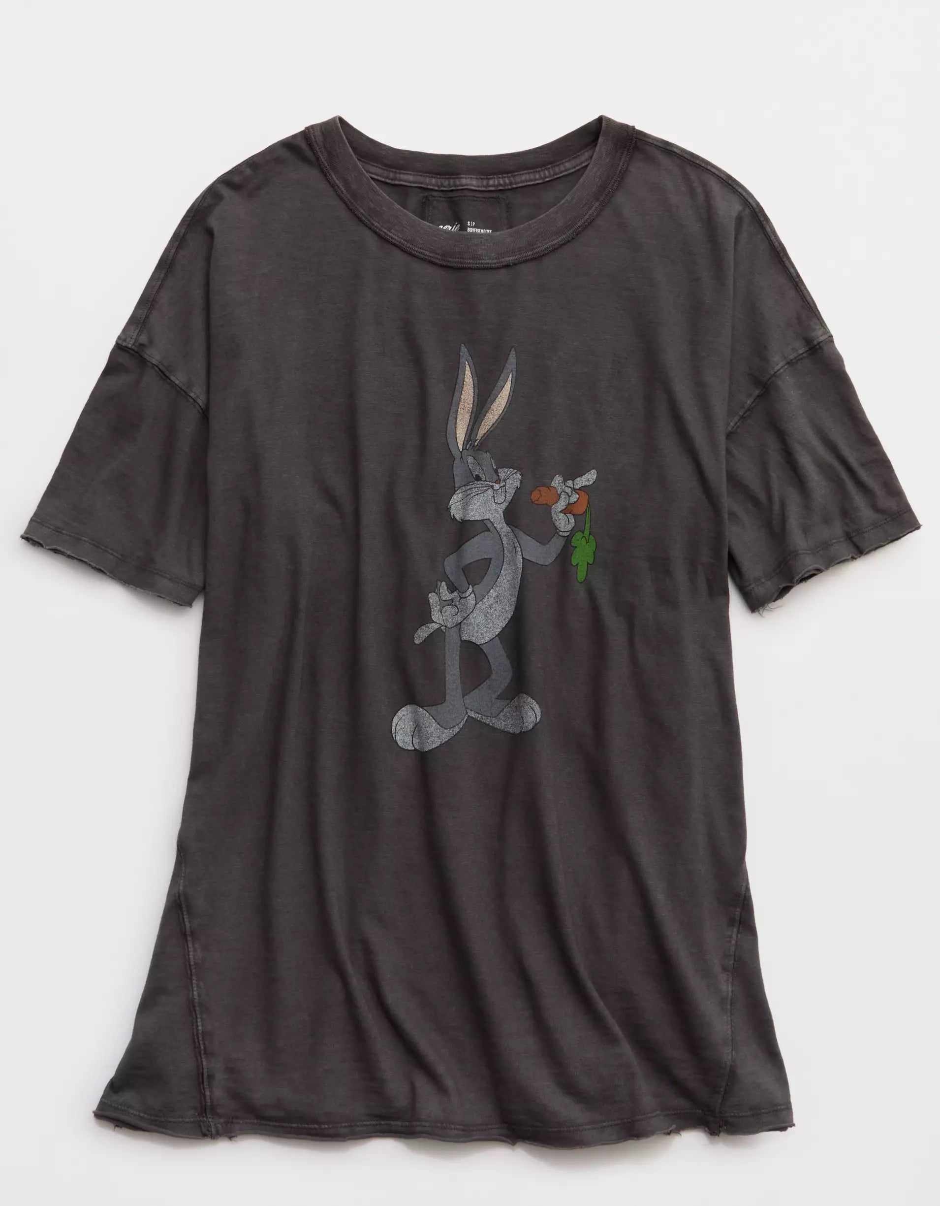 Vintage Washed Bugs Bunny Print Short‑Sleeve T‑Shirt for Women