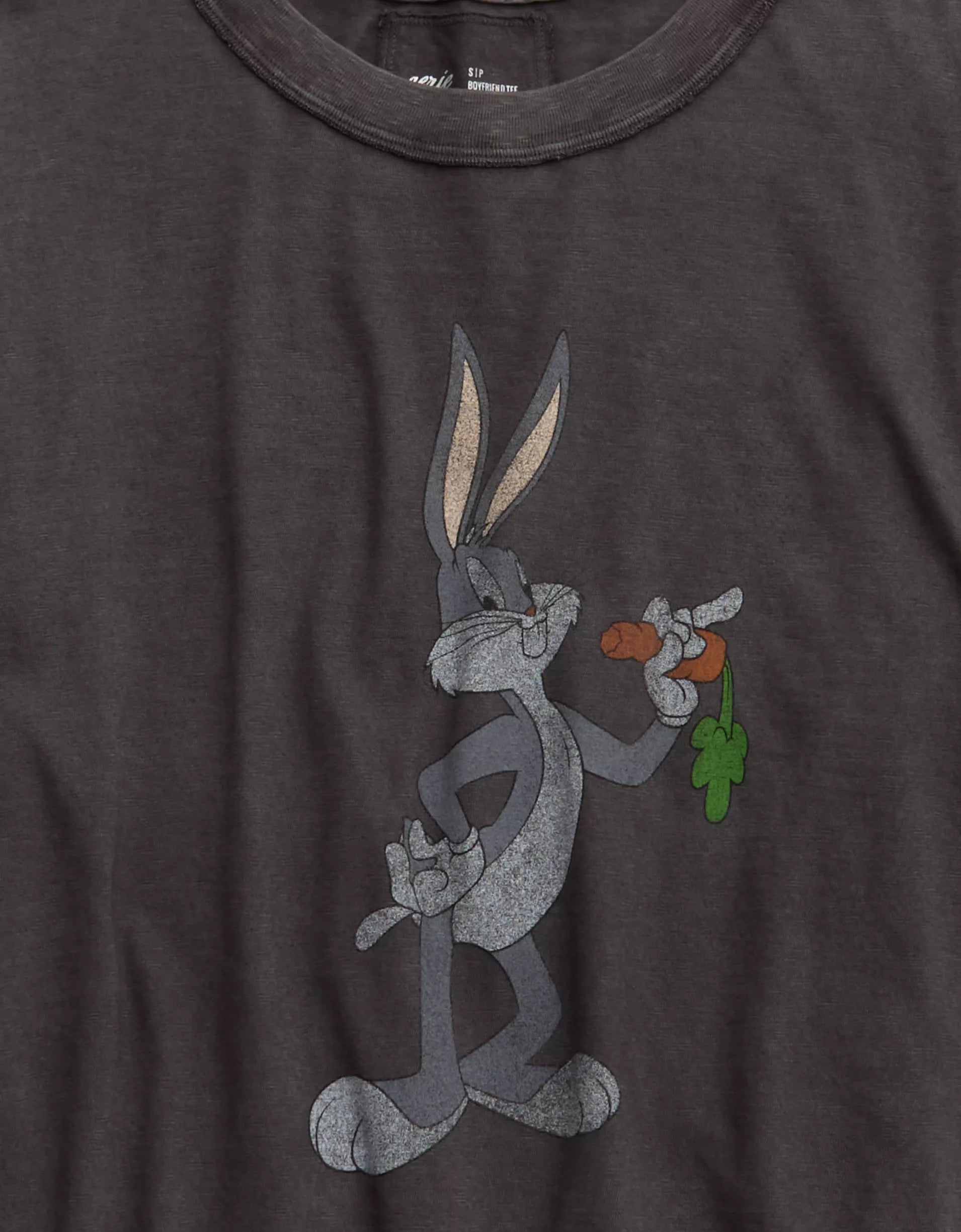 Vintage Washed Bugs Bunny Print Short‑Sleeve T‑Shirt for Women