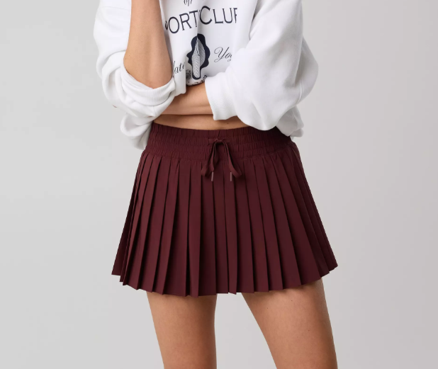 Women’s High‑Waist Drawstring Pleated Athletic Skirt
